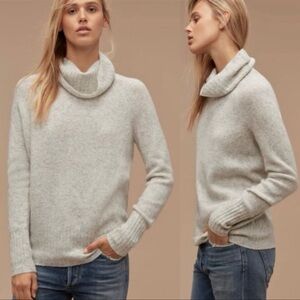 Aritzia The Group By  Babaton Plutarch Turtleneck Yak Merino Wool Gray Sweater